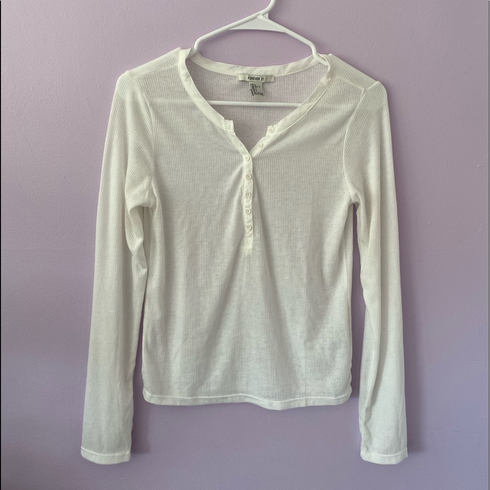 Large white button down long sleeve